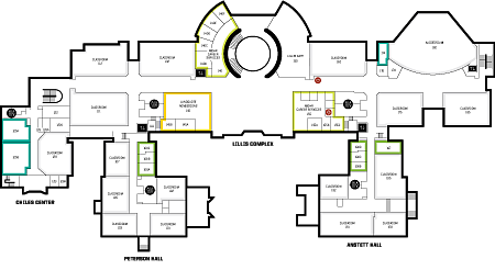Level 1 map of the Lillis Business Complex