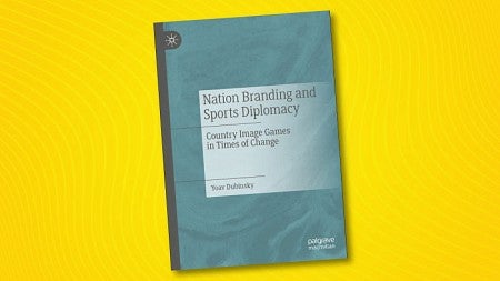 A photo of the cover of Yoav Dubinsky's book Nation Branding and Sports Diplomacy